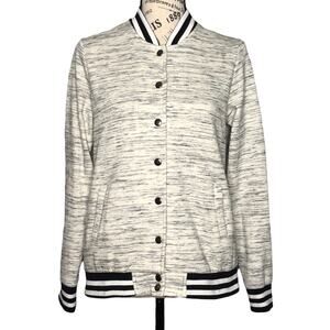 Inspired Hearts MEDIUM Bomber Varsity Sweatshirt Snap Front Side Pocket Jacket